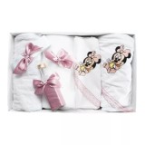 Cumpara ieftin Trusou Botez cu 7 piese - Minnie Mouse brodata - ALB - ROZ PUDRA - TB81