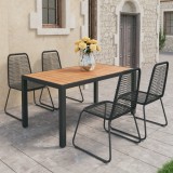 vidaXL Set mobilier de grădină, 5 piese, negru și maro, ratan PVC 3060126