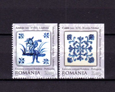 ✅RO 2010 LP 1869 &amp;quot;Em. Rom.-Portugalia-ceramica&amp;quot; ,serie cu colt nedantelat,MNH foto