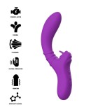 Vibrator Harry Flexibil Justforme cu Limba, Mov, 20 Vibratii, Silicon, Reincarcabil USB, Rezistent Apa, Stimulare Clitoris