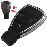 Carcasa telecomanda compatibila Mercedes Cromat - de transformat 3 Butoane AutoProtect KeyCars