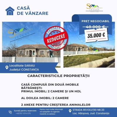 COMISION 0 DE LA CUMPARATOR! Proprietate bătr&amp;acirc;nească &amp;icirc;n Saraiu foto