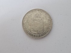 Ungaria 1 Forint 1881 Argint - Franz Iosef.