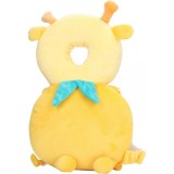 Rucsac cu pern&Auml; de protec&Egrave;ie pentru cap, design giraf&Auml;, suport ergonomic pentru bebelu&Egrave;i, 33x6x19 cm, 180 g, galben