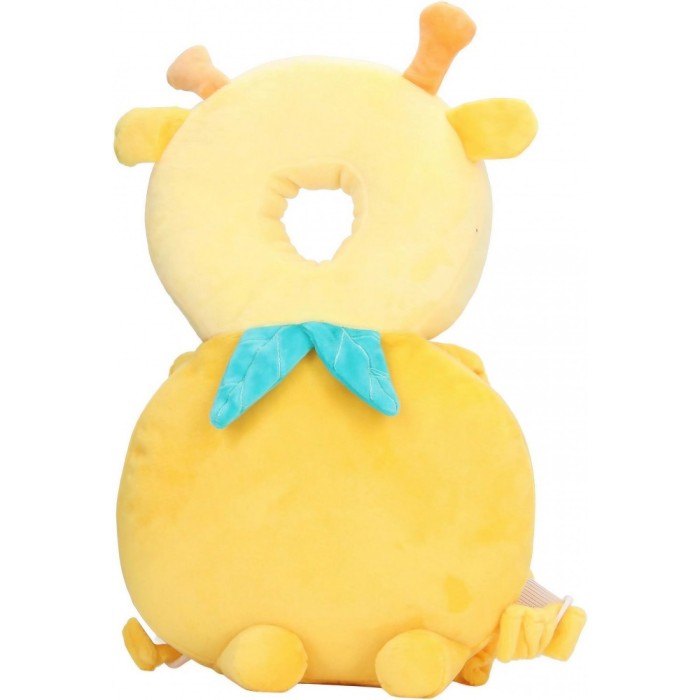 Rucsac cu pern&Auml; de protec&Egrave;ie pentru cap, design giraf&Auml;, suport ergonomic pentru bebelu&Egrave;i, 33x6x19 cm, 180 g, galben