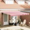 Marchiză retractabilă manuală Dungi roșii și albe 400x300 cm