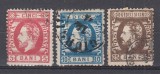 ROMANIA1872 LP 35 LP 36 LP 37 REGELE CAROL I CU BARBA SERIA DANTELATA STAMPILATA