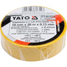 Banda electroizolanta PVC 19 mm x 20 m x 0.13 mm galbena YATO