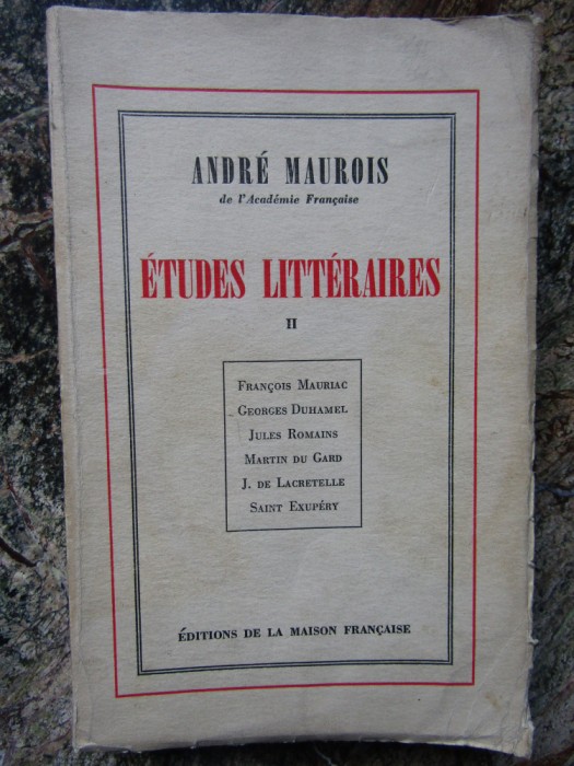 Andr&eacute; Maurois - &Eacute;tudes Litt&eacute;raires
