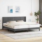 vidaXL Cadru de pat cu headboard Gri &icirc;nchis 180 x 200 cm Catifea 42027522