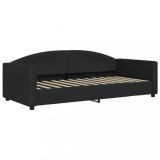 Cumpara ieftin Pat de zi, negru, 90x200 cm, material textil