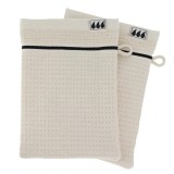 Set 2 X Mănuși 15X21Cm 100% Bumbac Model Fagure &ndash; Alb | Mănuși Baie