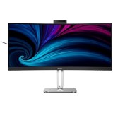 Monitor PhilipsCurbat , 34, VA, WQHD, 120Hz, 4ms, HDR400, FlickerFree, Boxe 5W x 2, Webcam, HA, HDMI, DisplayPort, USB, hub, USC-C, KVM, RJ45, 34B2U66