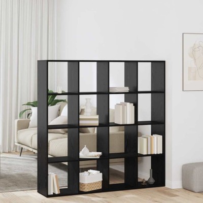 vidaXL Dulap pentru cărți Stejar negru 137.5 x 29 x 137.5 cm foto