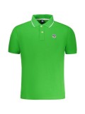 Cumpara ieftin Tricou polo barbati, cu mini logo brodat si detalii pe guler, Regular fit, Verde deschis, S