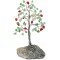 Copac cu cristale Aventurin si Carneol, pietre de prosperitate, suport piatra naturala, handmade 14 cm verde cu rosu