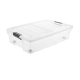 Cutie Depozitare Plastic, Capacitate 32L, Transparent, Cu Capac și M&acirc;nere