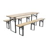 Set mobilier gradina/terasa, pliabil, 1 masa, 2 banci, 175 cm, Dortmund, Strend Pro