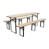 Set mobilier gradina/terasa, pliabil,&nbsp;1 masa,&nbsp;2 banci, 175 cm, Dortmund