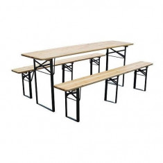 Set mobilier gradina/terasa, pliabil,&amp;nbsp;1 masa,&amp;nbsp;2 banci, 175 cm, Dortmund GartenVIP DiyLine foto