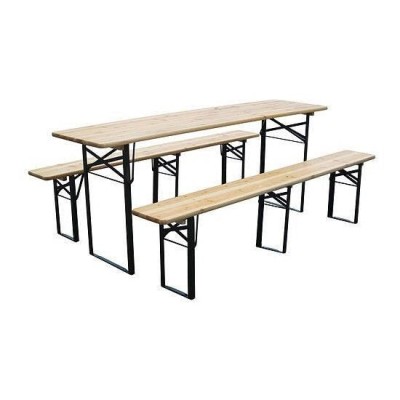 Set mobilier gradina/terasa, pliabil, 1 masa, 2 banci, 200&amp;nbsp;cm, Dortmund GartenVIP DiyLine foto