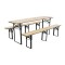 Set mobilier gradina/terasa, pliabil,&nbsp;1 masa,&nbsp;2 banci, 175 cm, Dortmund GartenVIP DiyLine