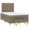 vidaXL Pat box spring cu saltea, taupe, 120x190 cm material textil 3270415