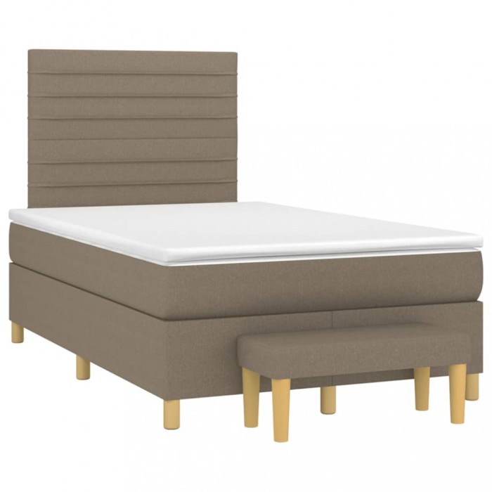 vidaXL Pat box spring cu saltea, taupe, 120x190 cm material textil 3270415