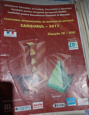 Concursul de matematică aplicată CANGURUL - clasele V-VIII , 2011 foto