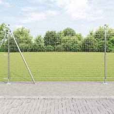 vidaXL &Icirc;ngrădire cu st&acirc;lpi Argintiu 1.4 x 10 m Oțel 3350986