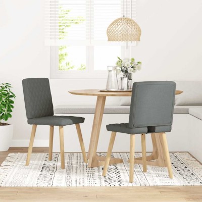 Gossi scaune de sufragerie, 2 buc., gri inchis, material textil foto