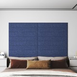 vidaXL Panouri de perete 12 buc. albastru 90x15 cm textil 1,62 m&sup2;