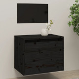 Dulap de perete, negru, 45x30x35 cm, lemn masiv de pin GartenMobel Dekor, vidaXL