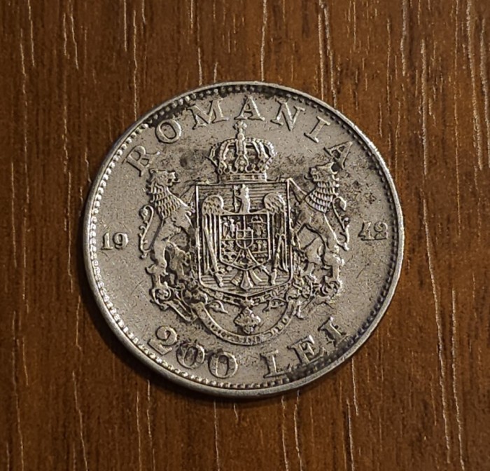200 lei 1942, Mihai I, Romania, argint