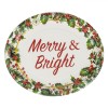 Set Platouri Mici Petrecere Crăciun Merry &amp; Bright, Carton, Alb-Verde, 24.5x20.5cm, 6 Bucati, Oem
