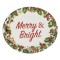 Set Platouri Mici Petrecere Crăciun Merry &amp; Bright, Carton, Alb-Verde, 24.5x20.5cm, 6 Bucati