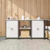 Set de depozitare pentru bucătărie 3 pcs Alb 180 x 50 x 92 cm