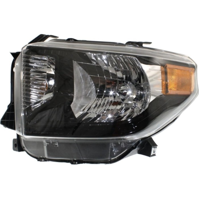 Far TOYOTA TUNDRA, 05.2013-2018, partea stanga, fara day running lumini; Type= USA; HB2+PY27/7W+W5W; electrical; negru rim; halogen,