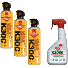 3 x Sano K300+, insecticid spray universal, 3 x 400ml + Sano K2000, Insecticid