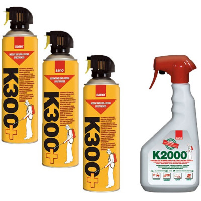 3 x Sano K300+, insecticid spray universal, 3 x 400ml + Sano K2000, Insecticid foto