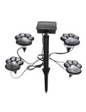 Cumpara ieftin Set 4 Lampi Solare LED Gradina Amprenta Catel Paw Print, Alb Cald, IP44, Plastic, 3m Cablu, Senzor Crepuscul