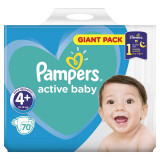 Scutece Pampers Active Baby 4+ Giant Pack 70 buc