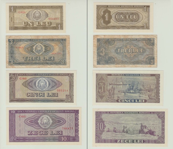 SET COMPLET 1 LEU 1966 UNC +3 LEI 1966 VF +5+10 +25+50 +100 LEI 1966 UNC, B1.168