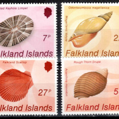 Falkland 1986, Mi #440-443**, fauna marina, scoici, cochilii, MNH! Cota 12 €!