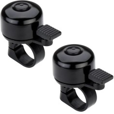 Set 2x Mini sonerie pentru bicicleta din aluminiu,diametru 34 mm - Negru