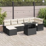 Cumpara ieftin Set de canapele pentru grădină cu pernă 8 pcs Negru Rattan poli