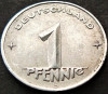 Moneda 1 PFENNIG RDG - GERMANIA DEMOCRATA, anul 1953 *cod 1104 E = MULDENH&Uuml;TTEN, Europa