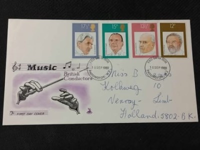 Anglia 1980 - Dirijori, serie pe FDC foto