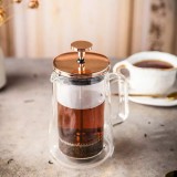 Infuzor cafea, ceai, cu piston, sticla, culoare cupru, 0,35 L Klausberg