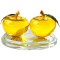 2 mere suport aromaterapie, remediu de armonie &icirc;n relații, cristal k9 galben 12 cm
